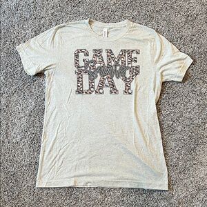 Bella Canvas Game Day Leopard Print Tee - Cream